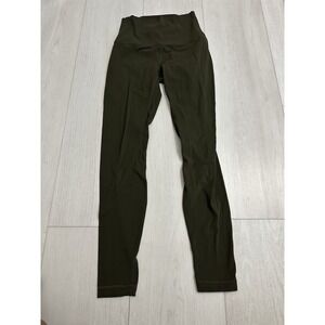 Lululemon Align Super High Rise Pant 28" Leggings Sz 6 Dark Olive Nulu